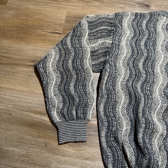 Vintage Tricots St Raphael MEDIUM Wool Blend Pullover Sweater Wavy Coogi Style M - Picture 14 of 16